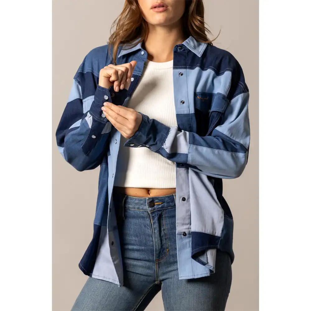 kimes ranch women's oversized denim shirt indigo