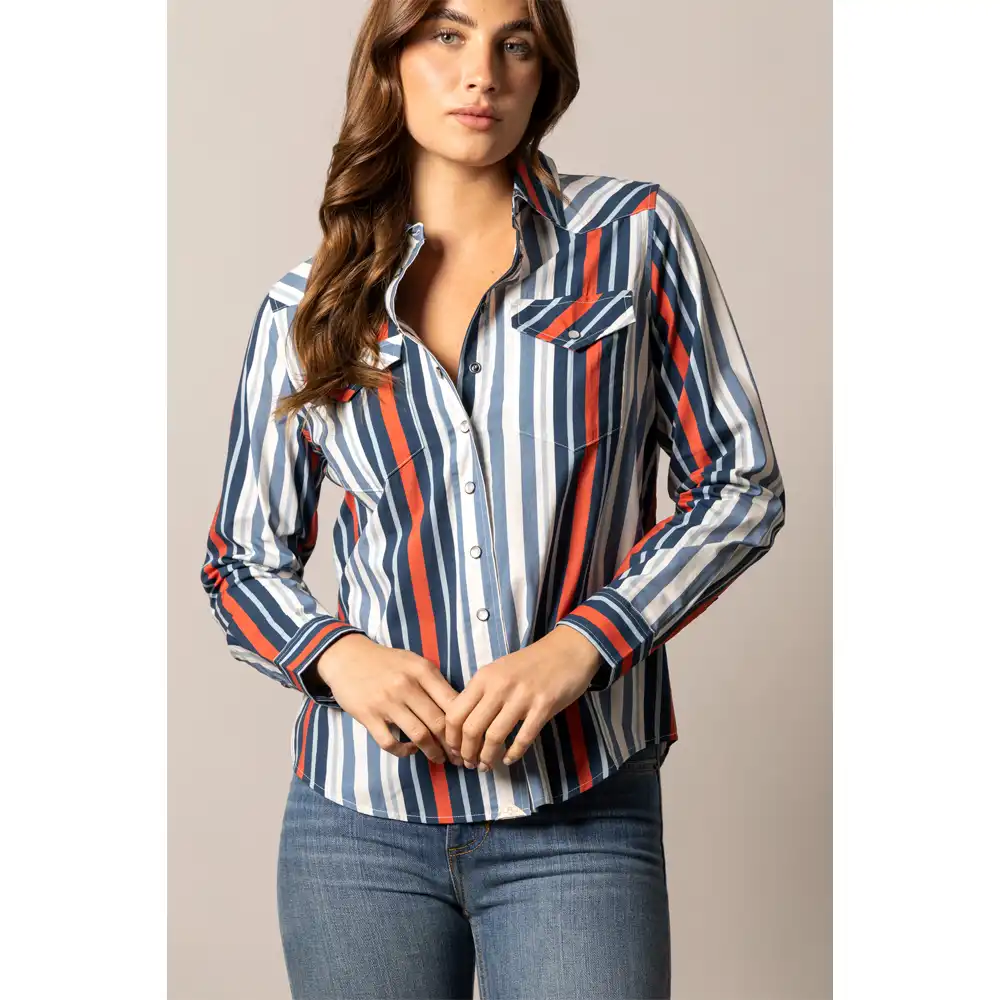 kimes ranch women's long sleeve shirt blue