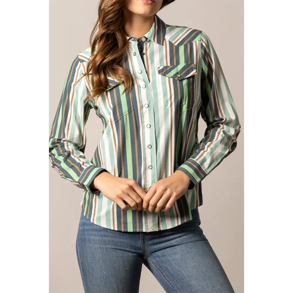 kimes ranch women's long sleeve shirt teal