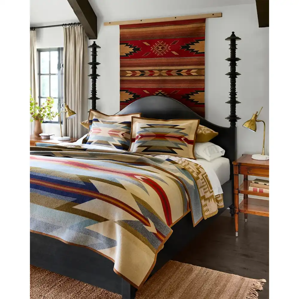 wyeth trail twin blanket beige