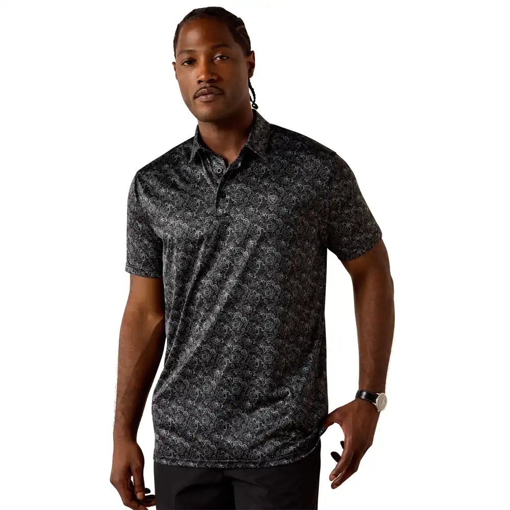 ariat men's polo black