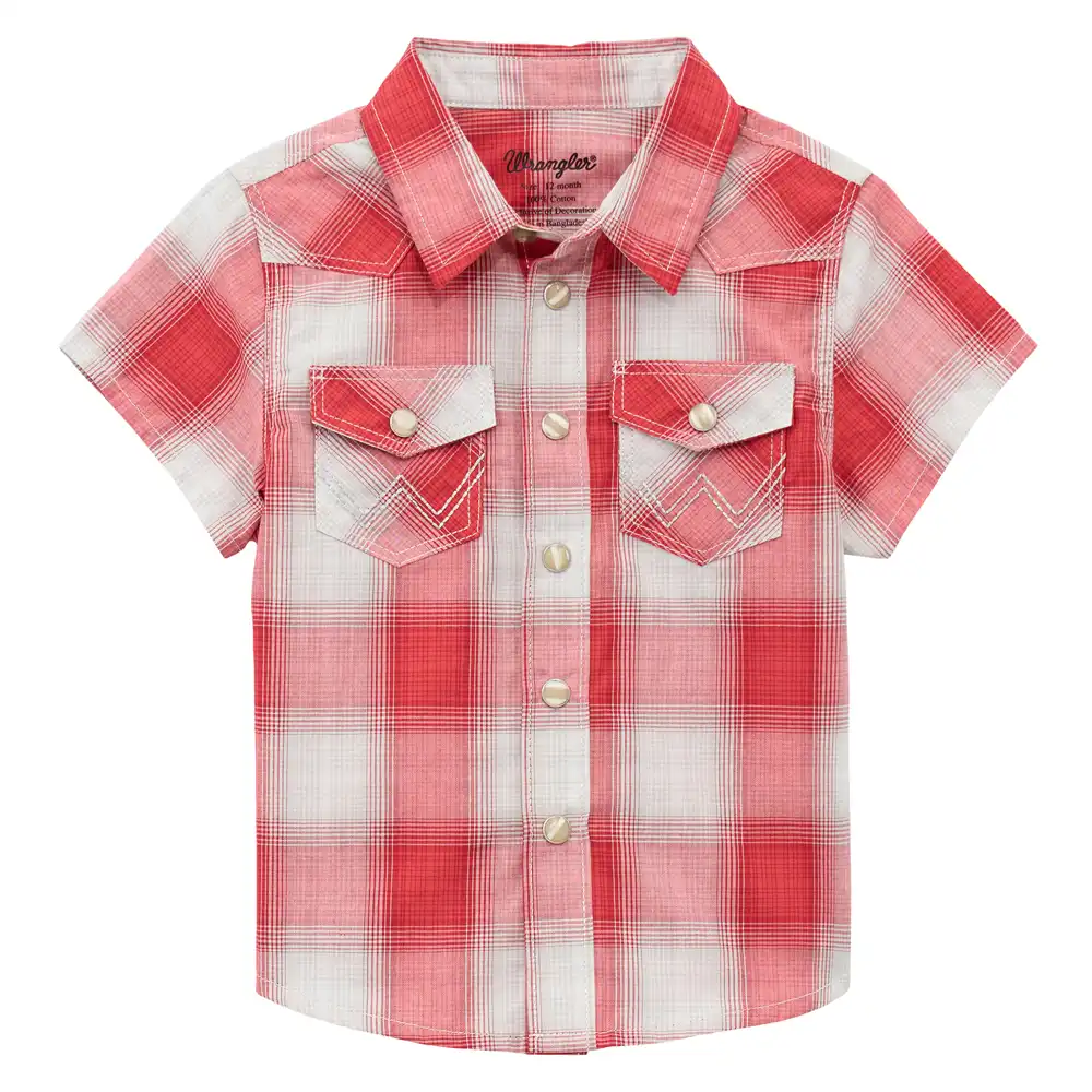 boys's wrangler® baby boy long sleeve shirt - red