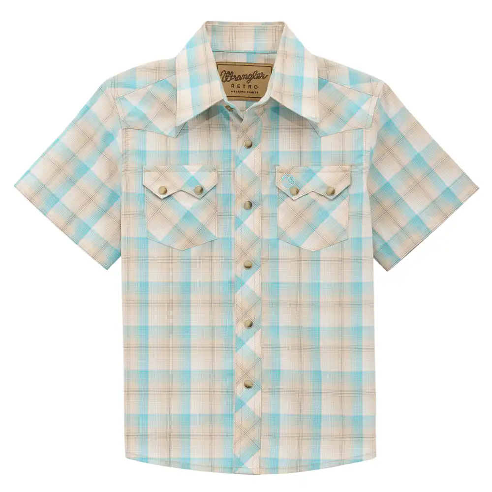 wrangler boy's short sleeve shirt