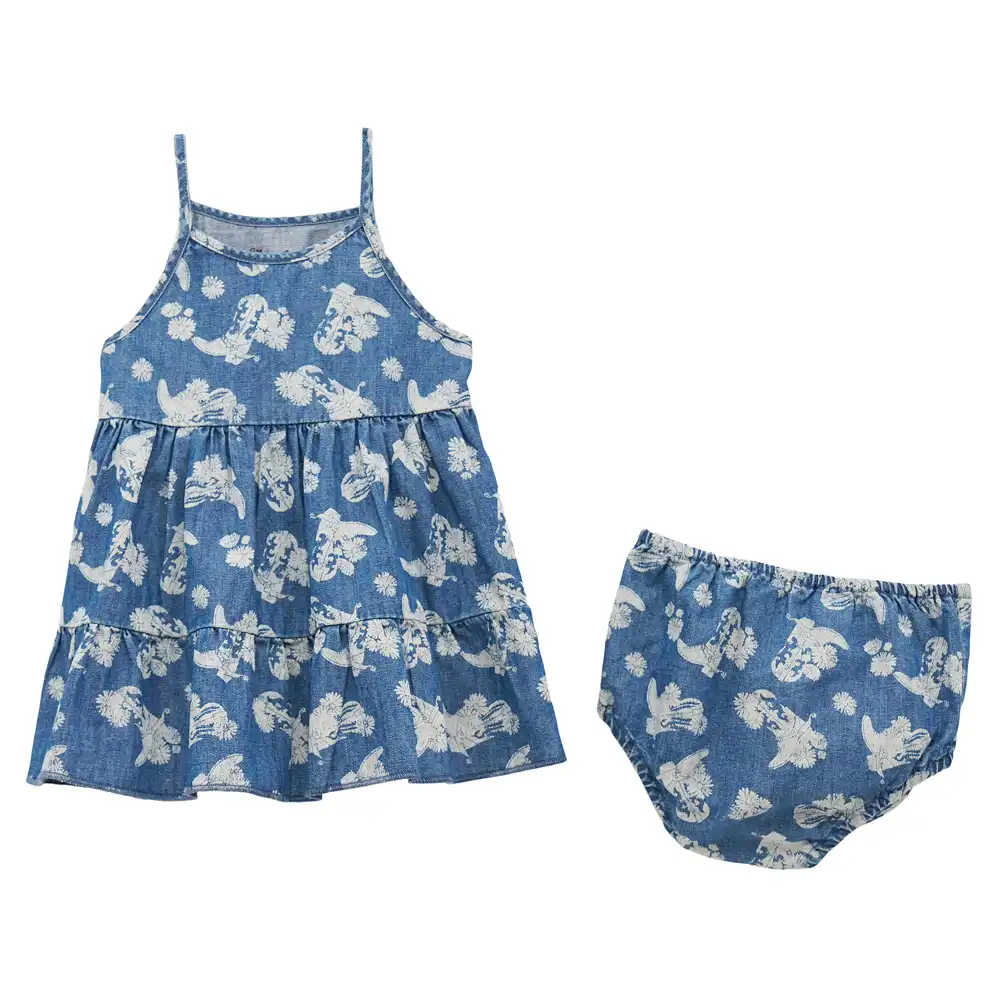 wrangler infant girl's denim dress