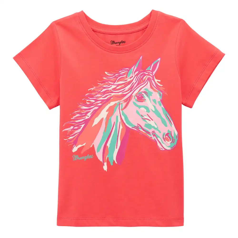 wrangler girl's pink tee shirt