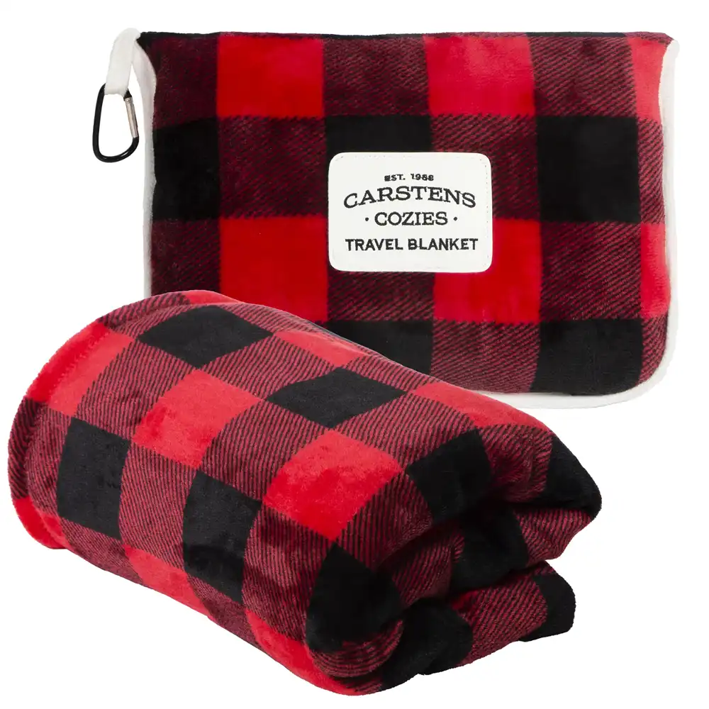 carstens travel blanket red plaid