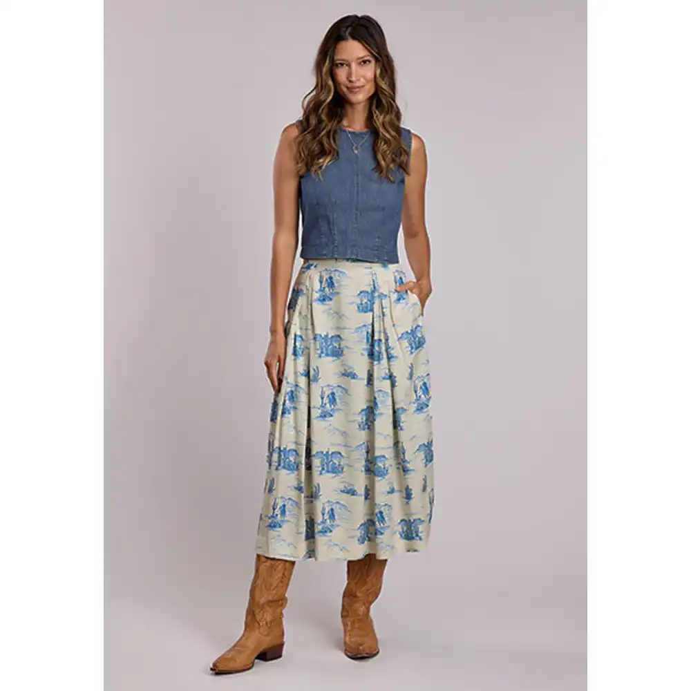 stetson women's midi skirt blue