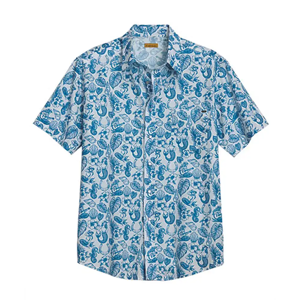 tin haul men's short sleeve shirt blue print