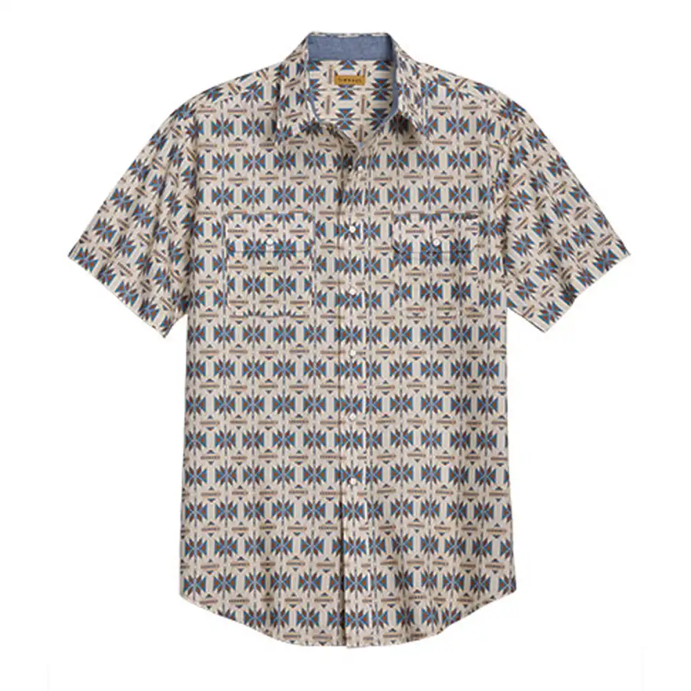 tin haul men's short sleeve shirt cream printed