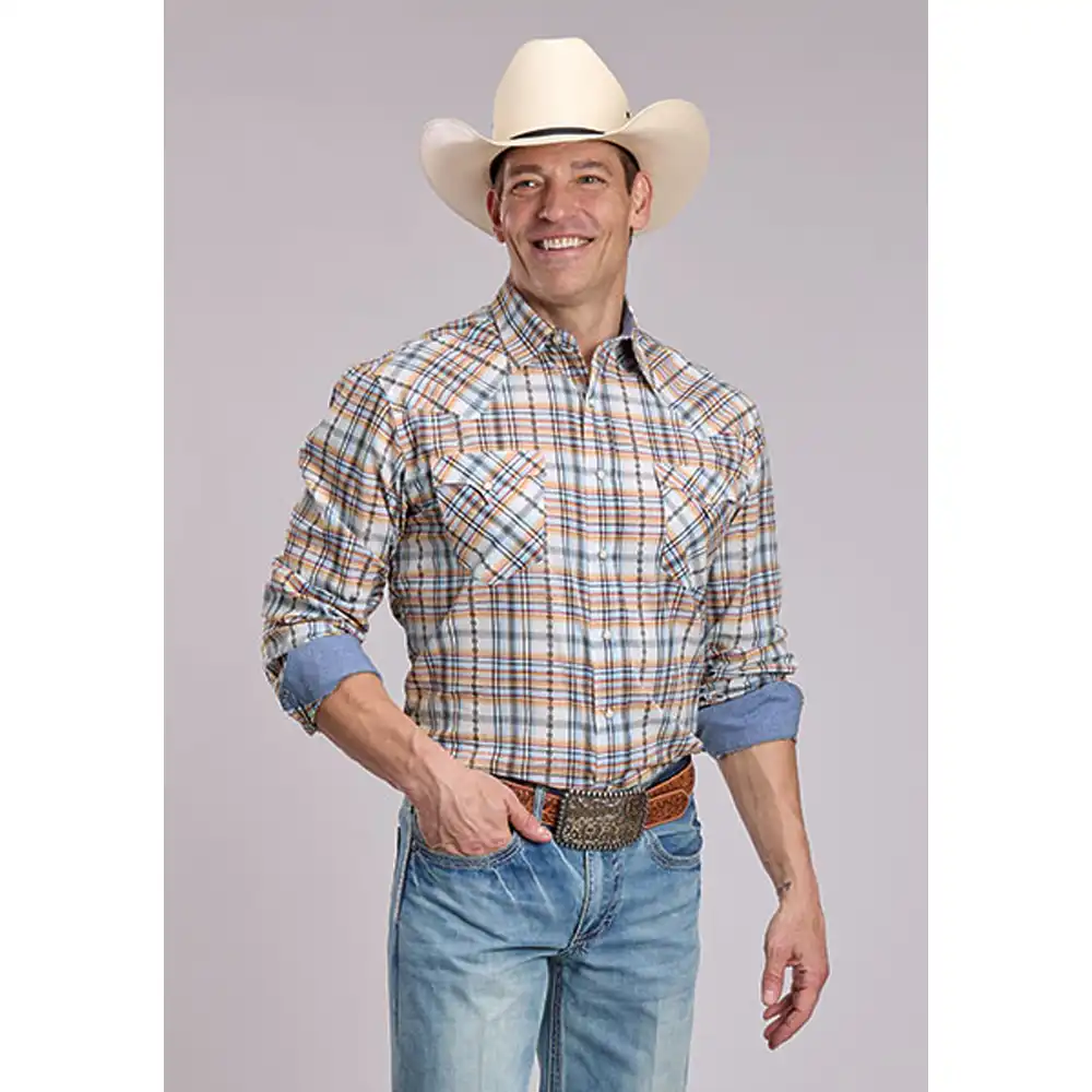karman men's long sleeve shirt plaid