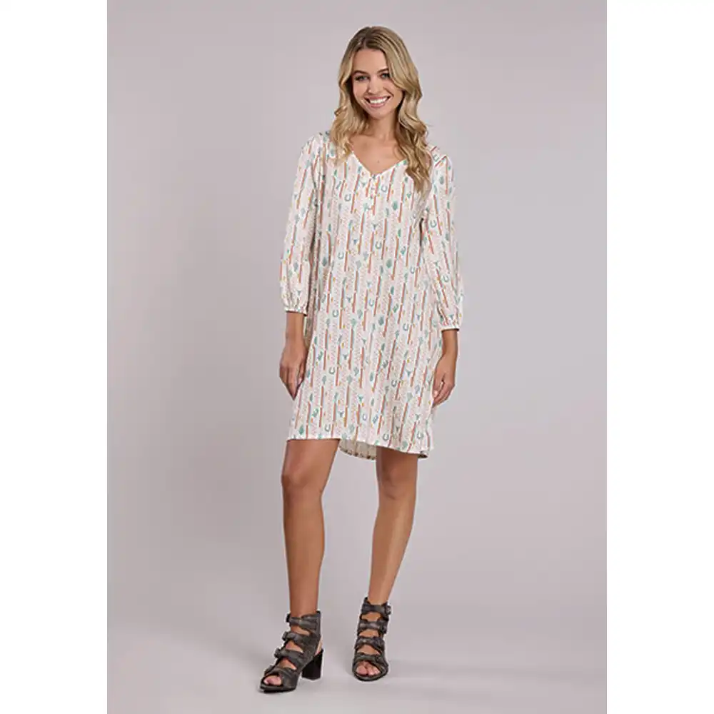 karman women's vneck dress checker