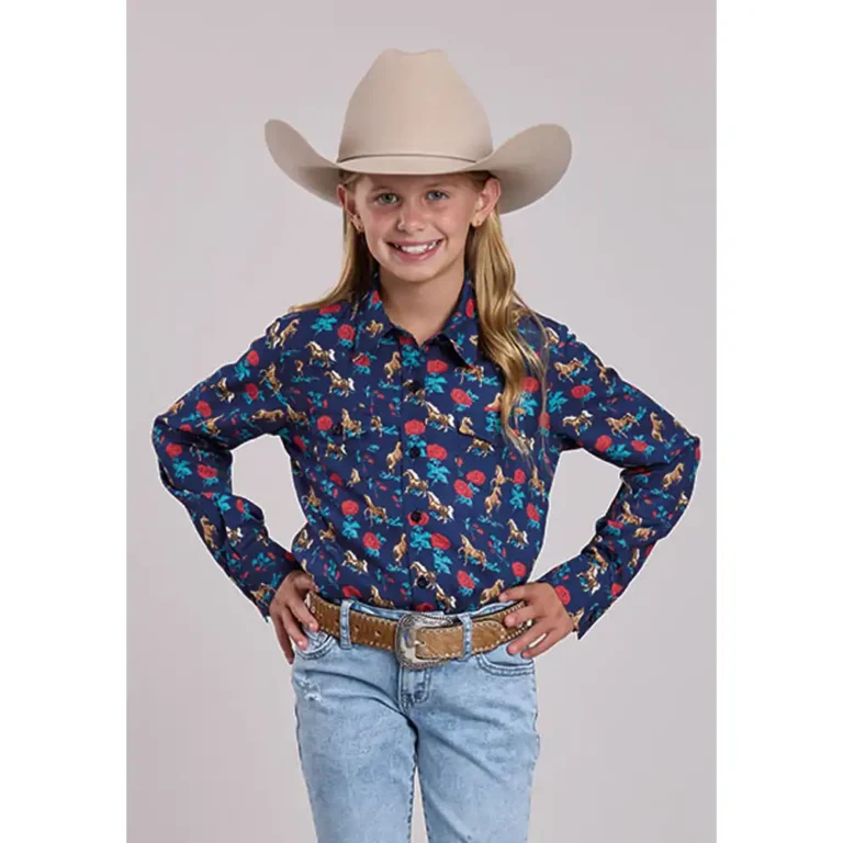 karman girl's long sleeve shirt floral