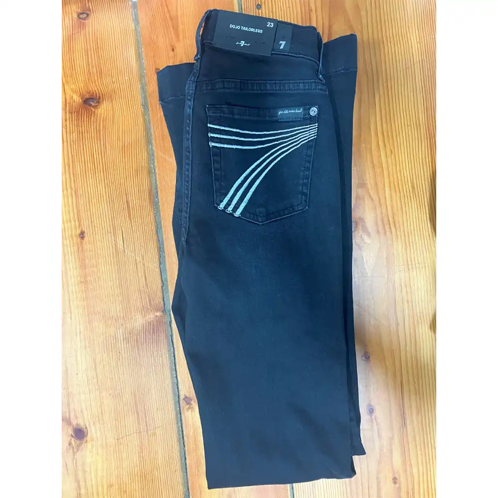 women's black and white jeans 7 for all mankind