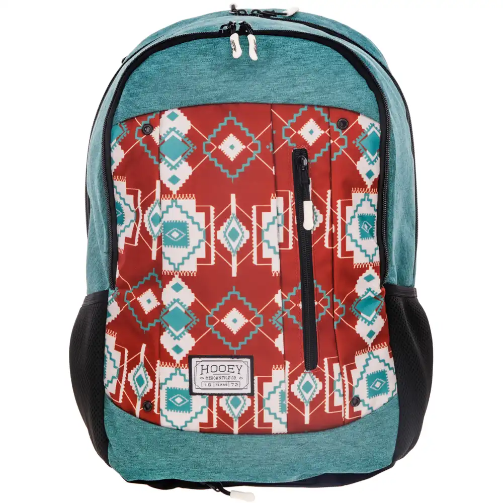 hooey backpack teal and rust