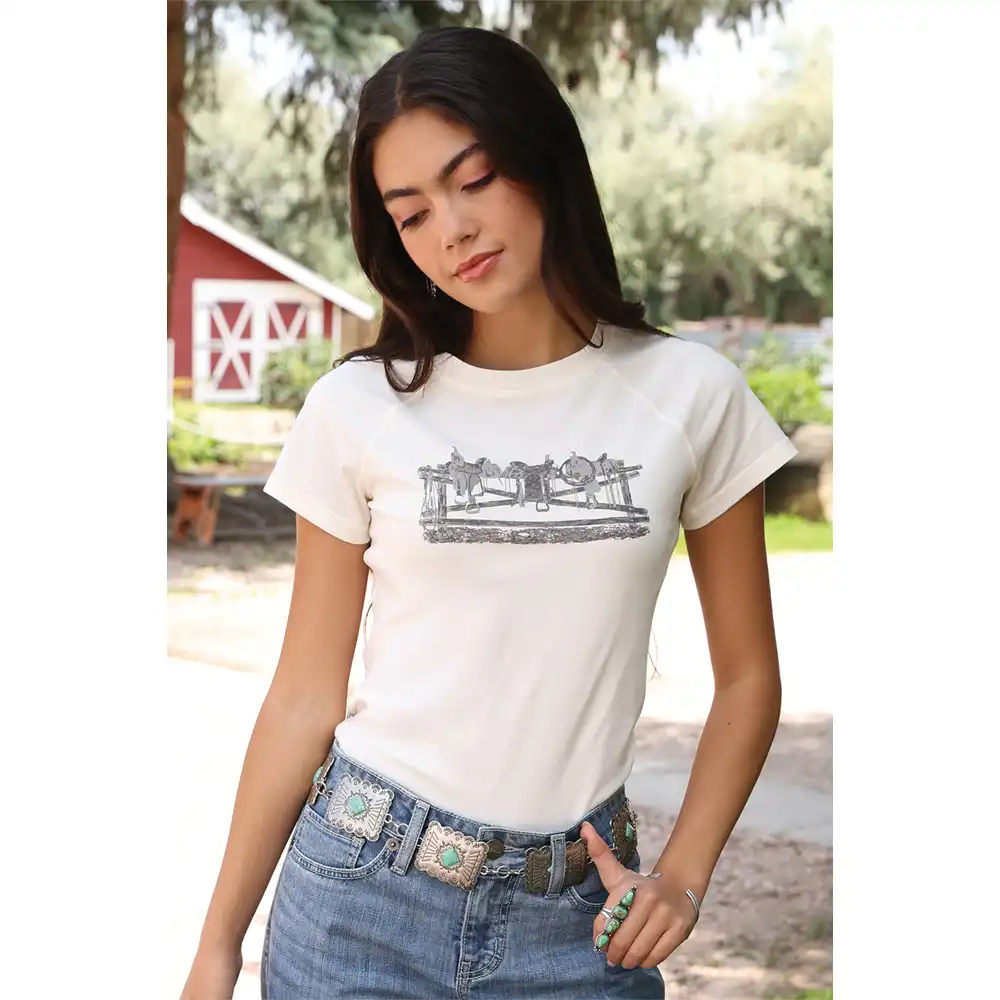 cruel denim women's graphic tee white