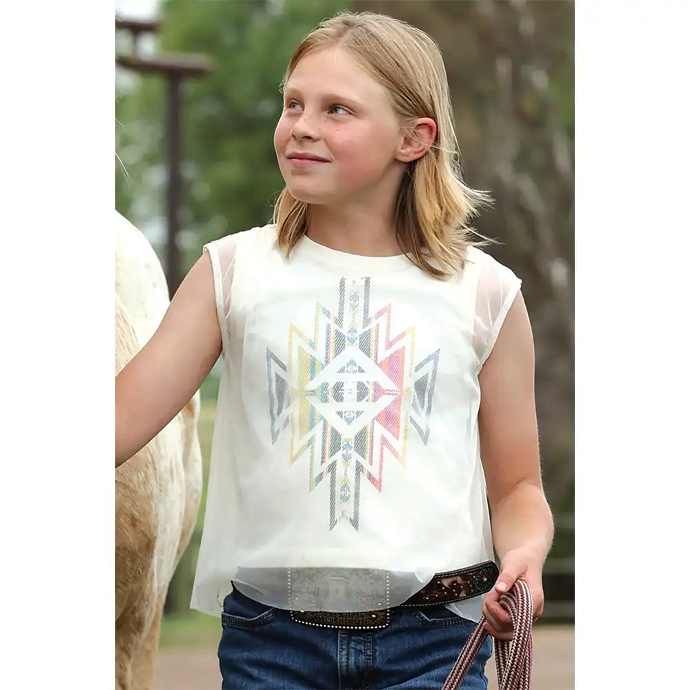 girl's tulle top cream