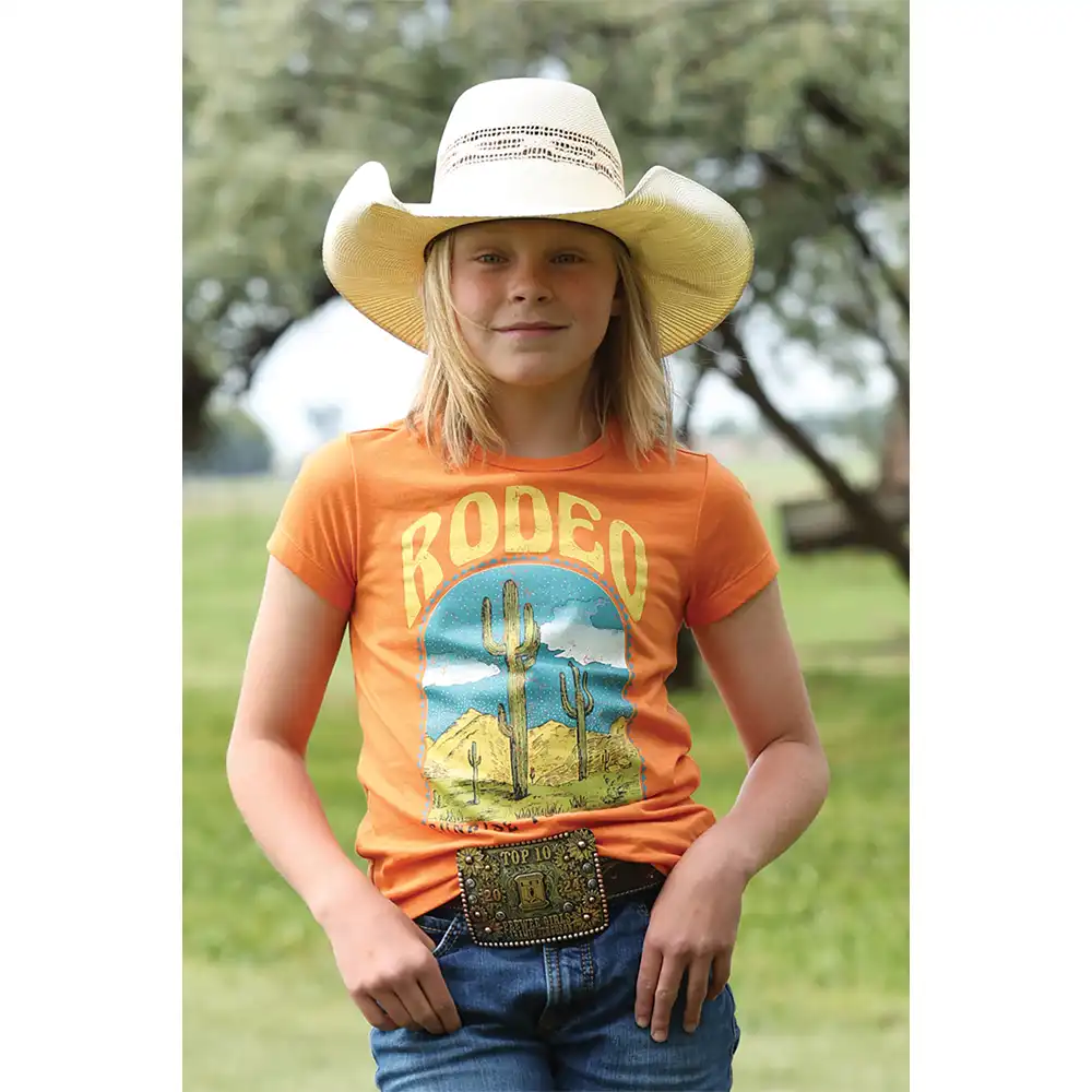cruel denim girl's tee orange