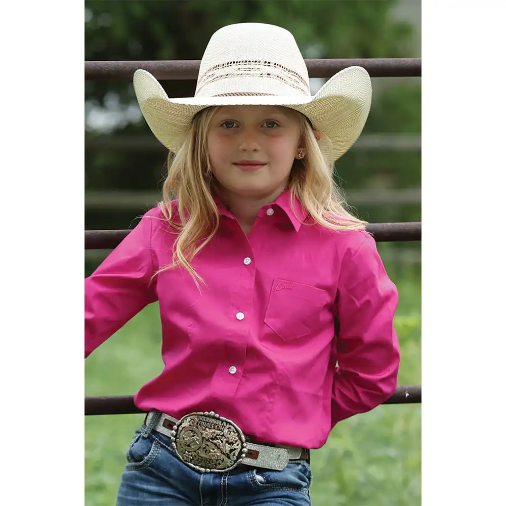 cruel denim women's long sleeve pink shirt
