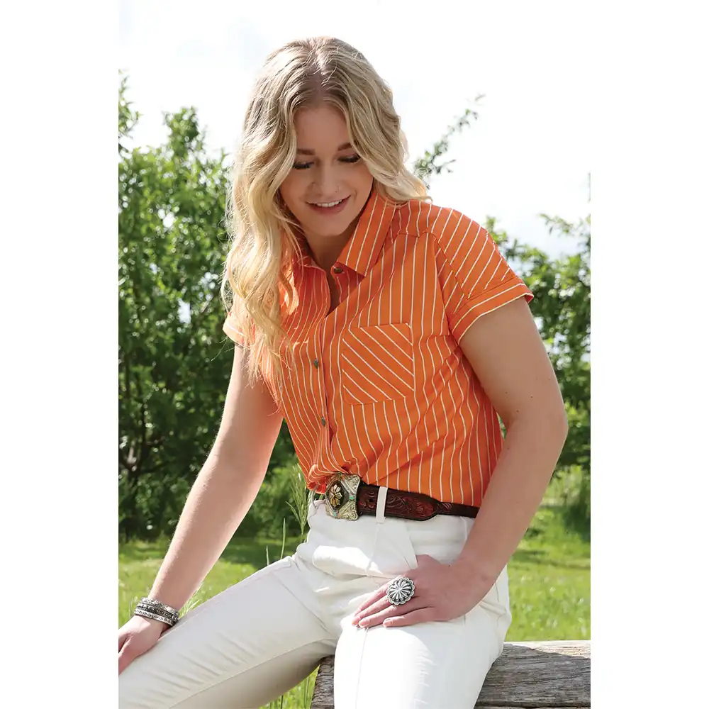 cruel denim women's blouse orange