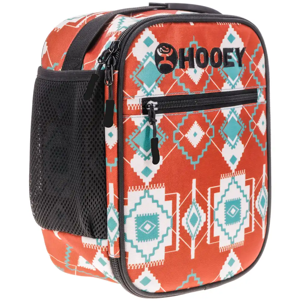hooey rust and teal lunchbox