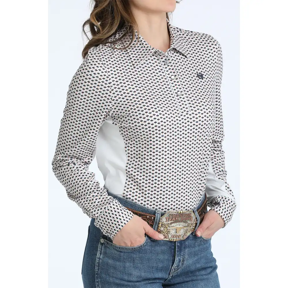 women's long sleeve shirt white