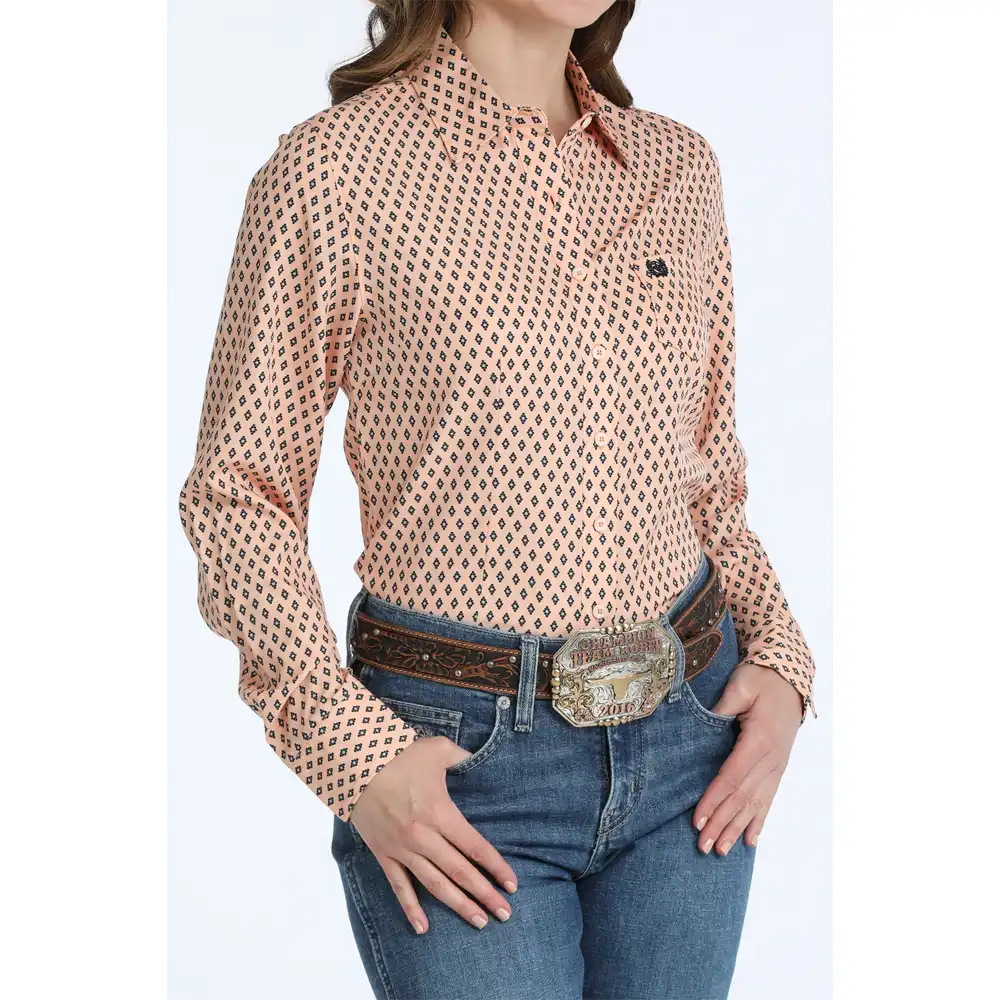 cinch women's long sleeve shirt pink