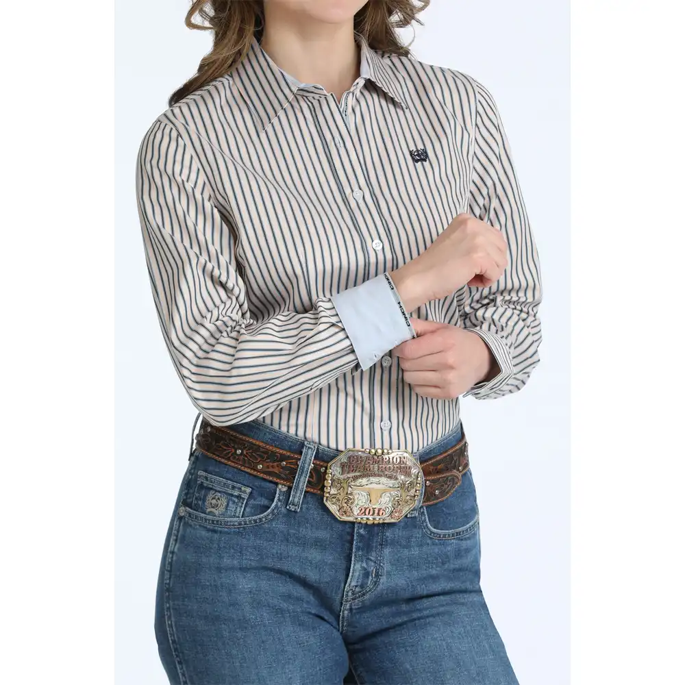 cinch women's long sleeve shirt peach