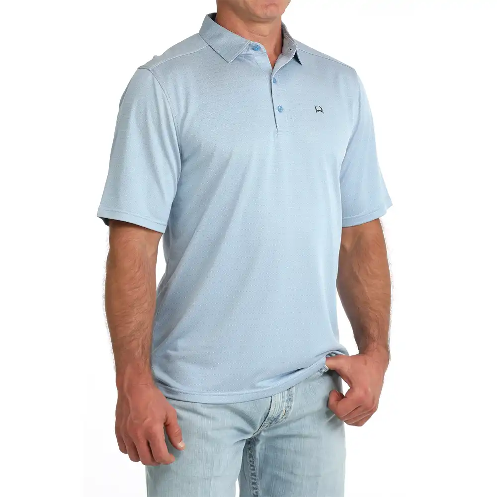 cinch men's polo light blue