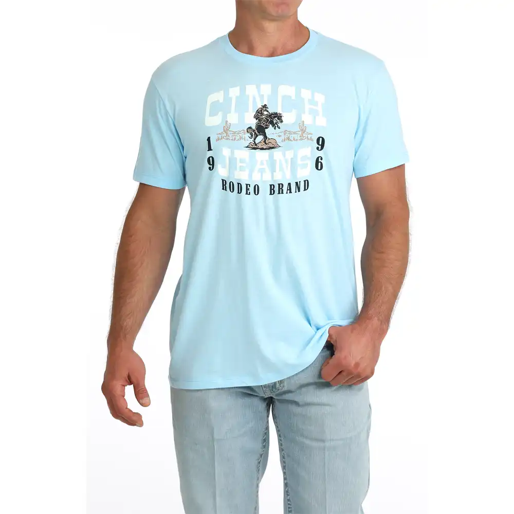 cinch men's tee shirt light blue