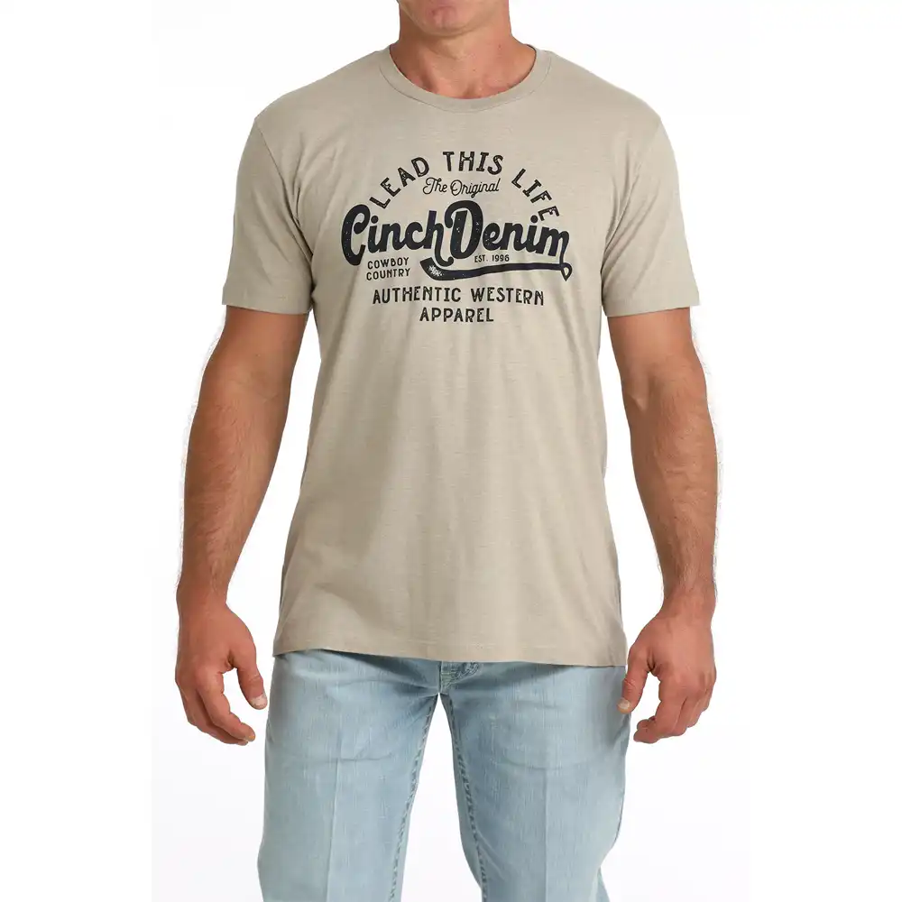 cinch men's tee shirt khaki