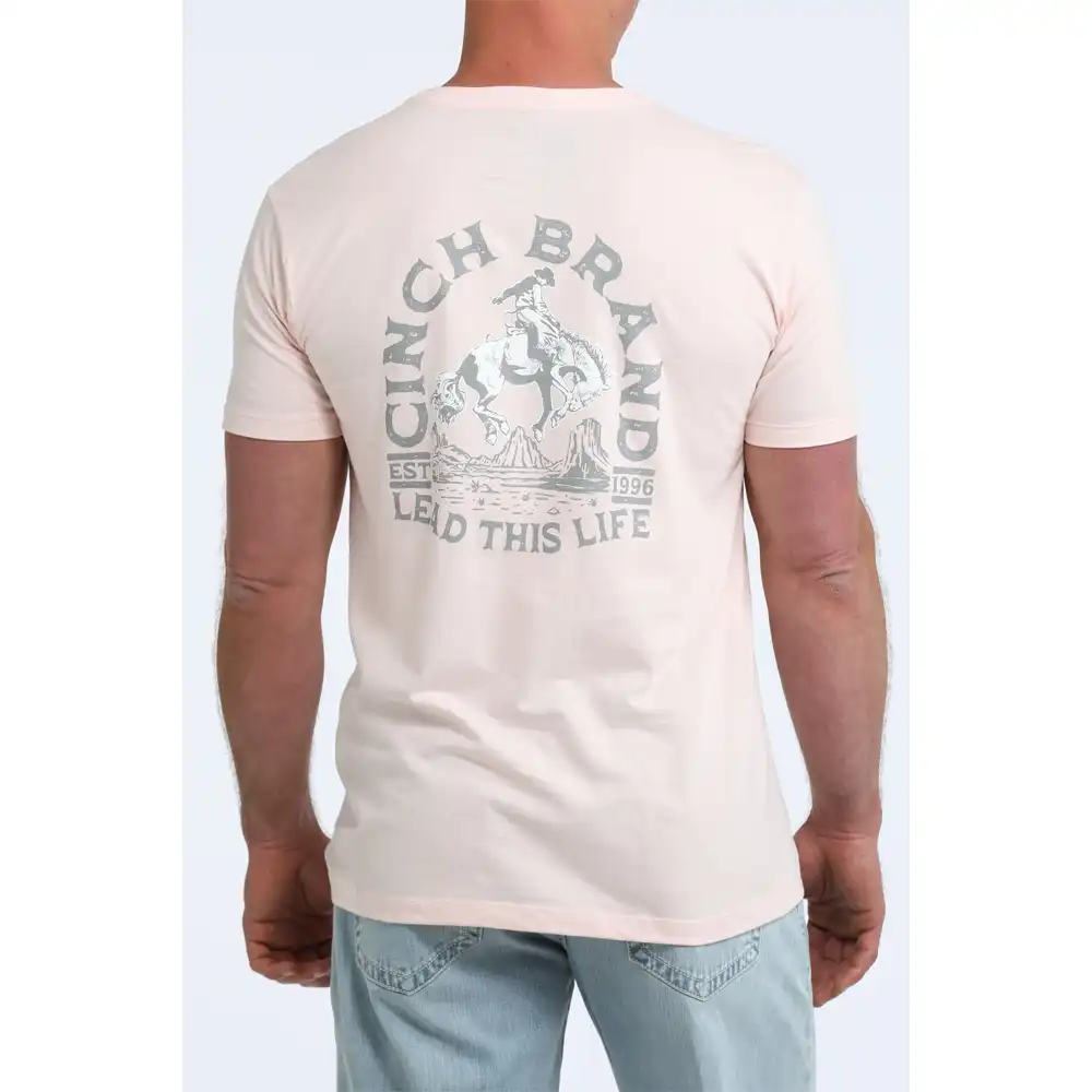 cinch men's tee shirt pink