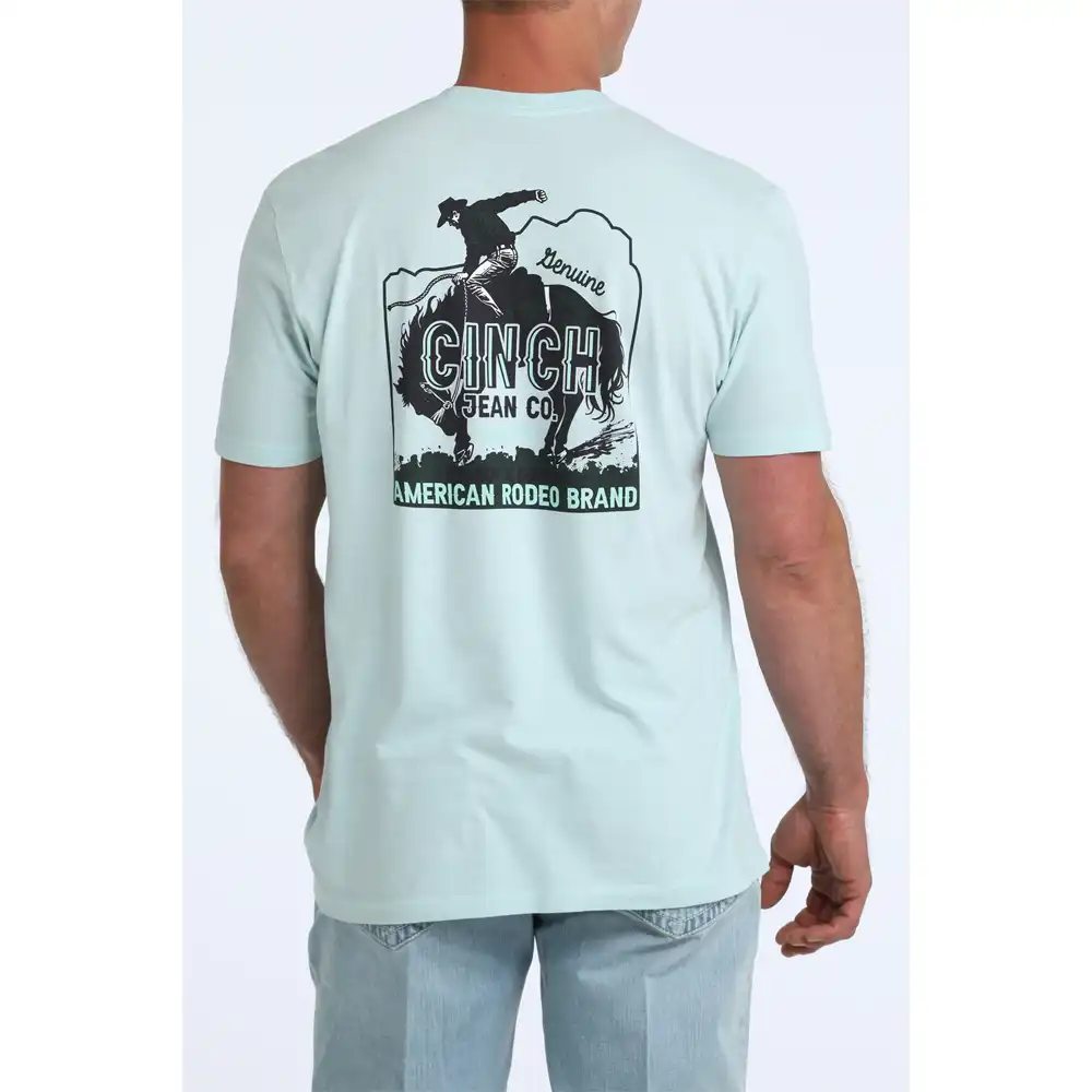 cinch men's long sleeve tee light blue