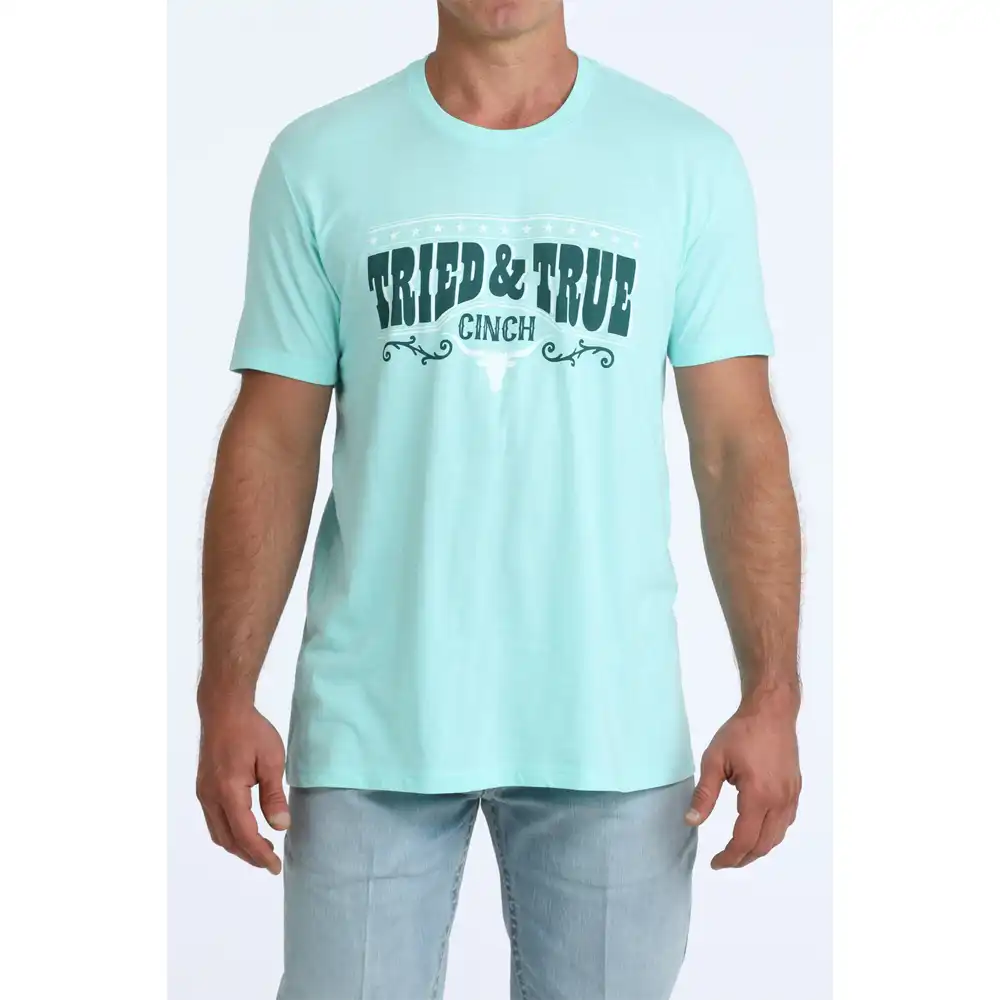 men's cinch tee shirt turquoise