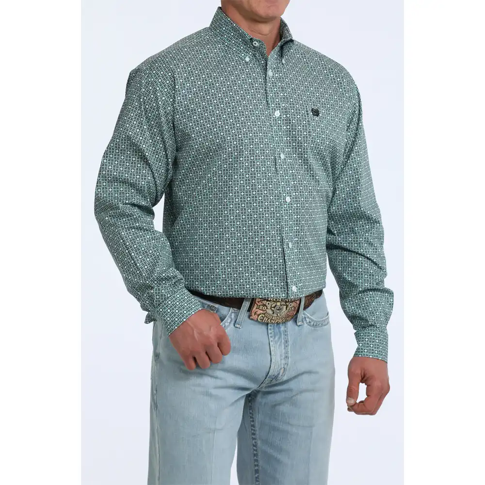 men's long sleeve shirt green