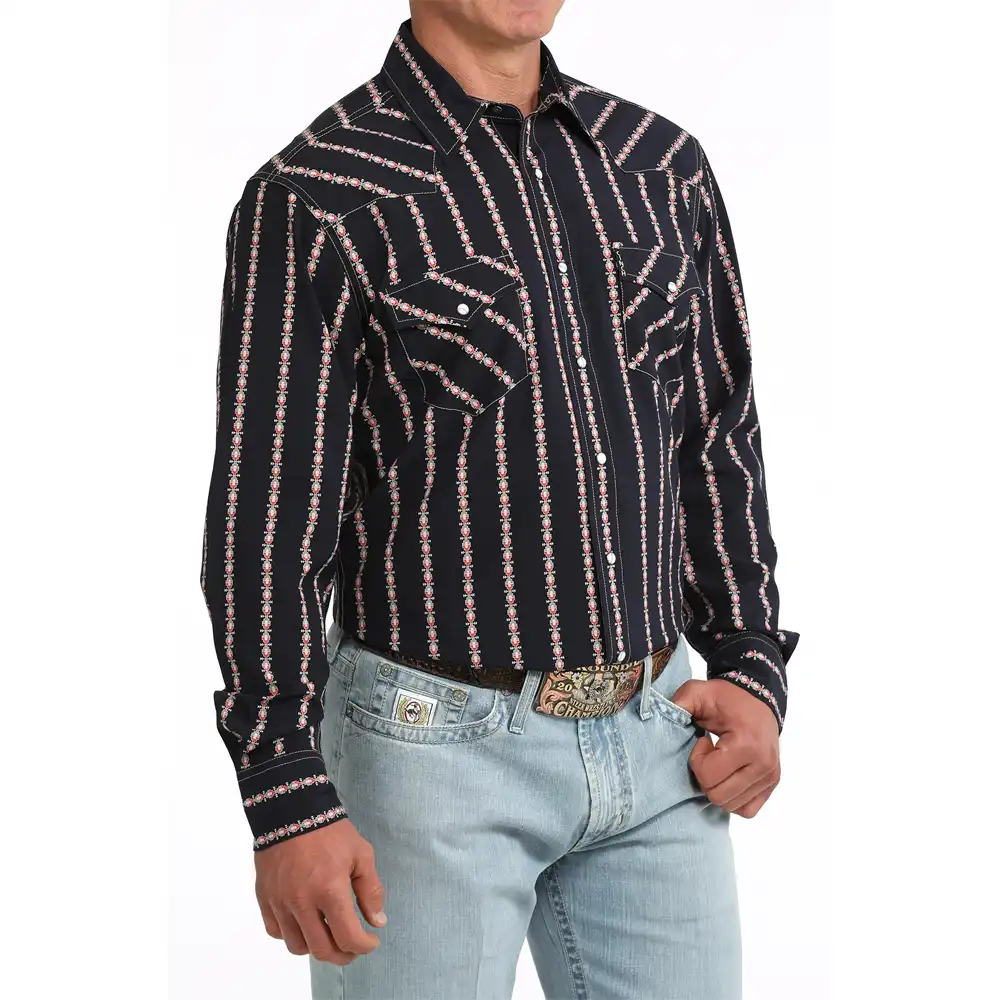 cinch men's long sleeve shirt black