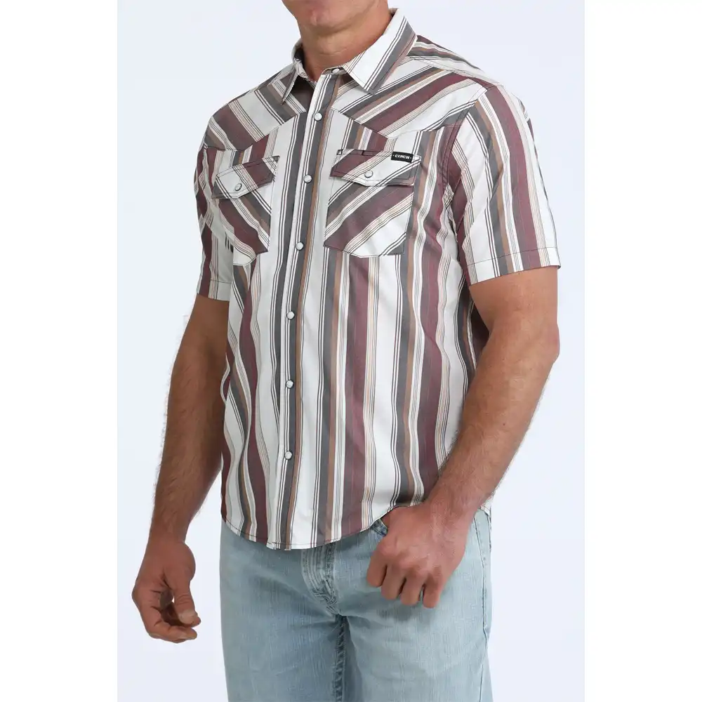 men's cinch short sleeve shirt striped