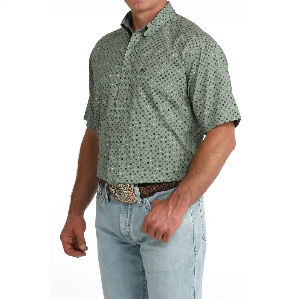 men's short sleeve shirt olive