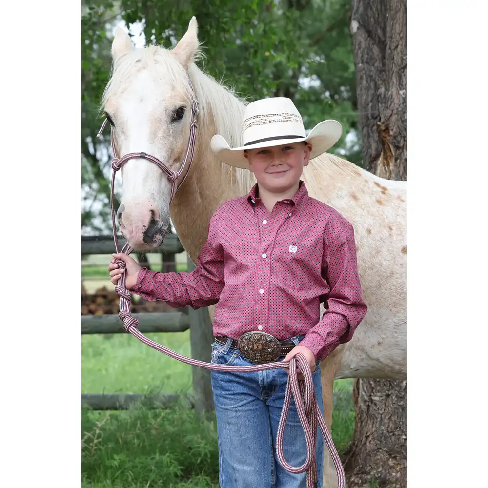 boy's long sleeve shirt red