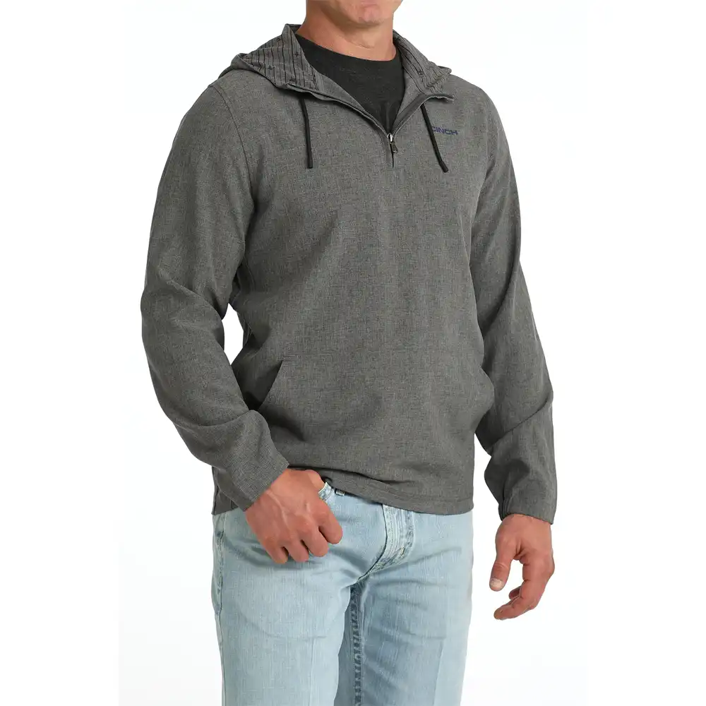 cinch men's hooded sweatshirt grey