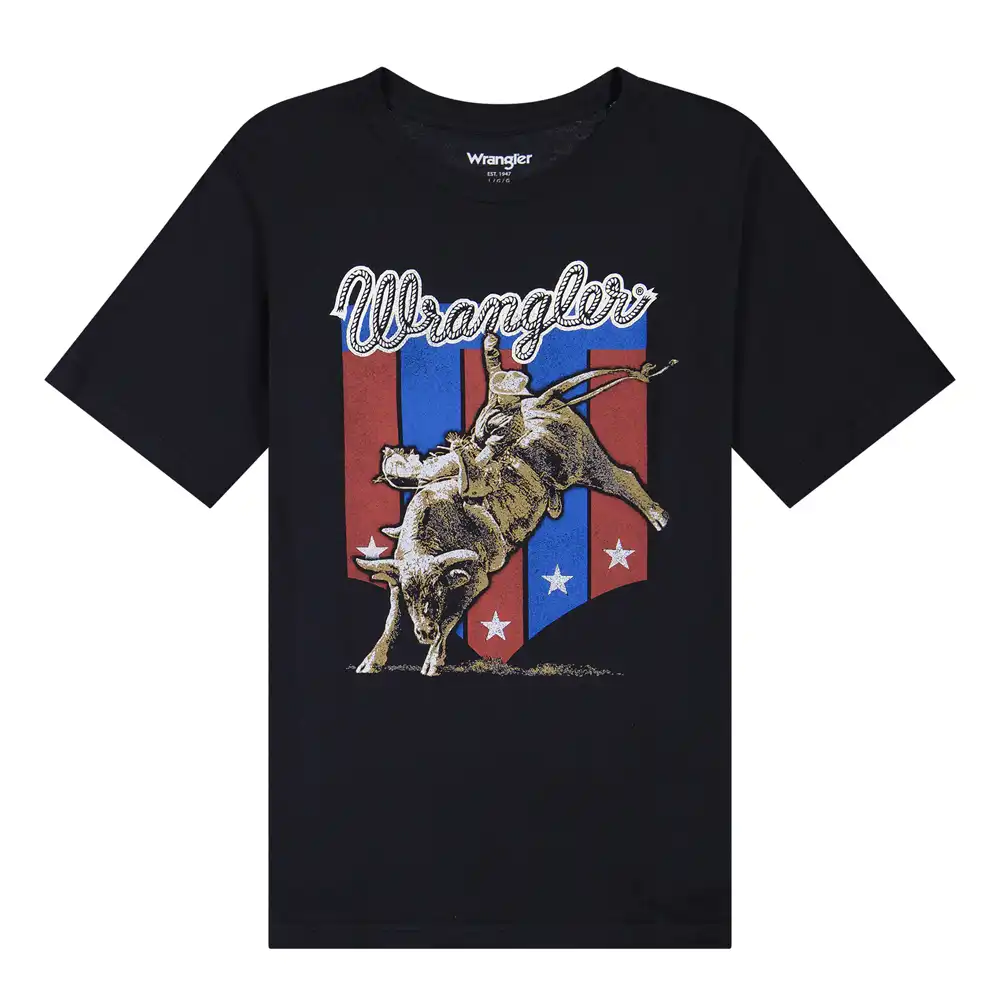 wrangler boy's graphic tee shirt black