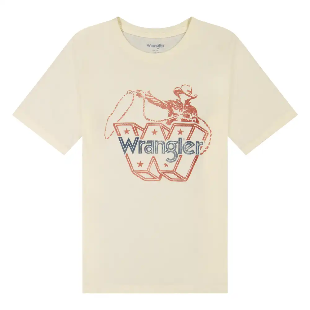 boy's ropin w graphic t-shirt - antique white heather