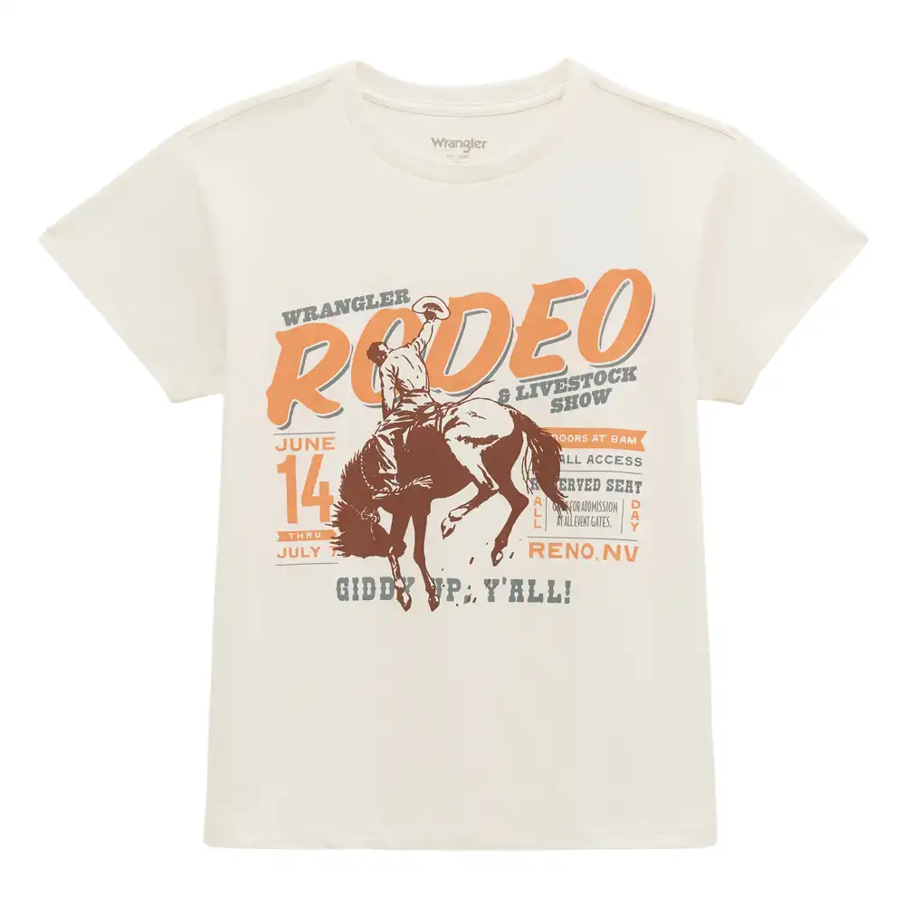wrangler women's graphic tee shirt egret