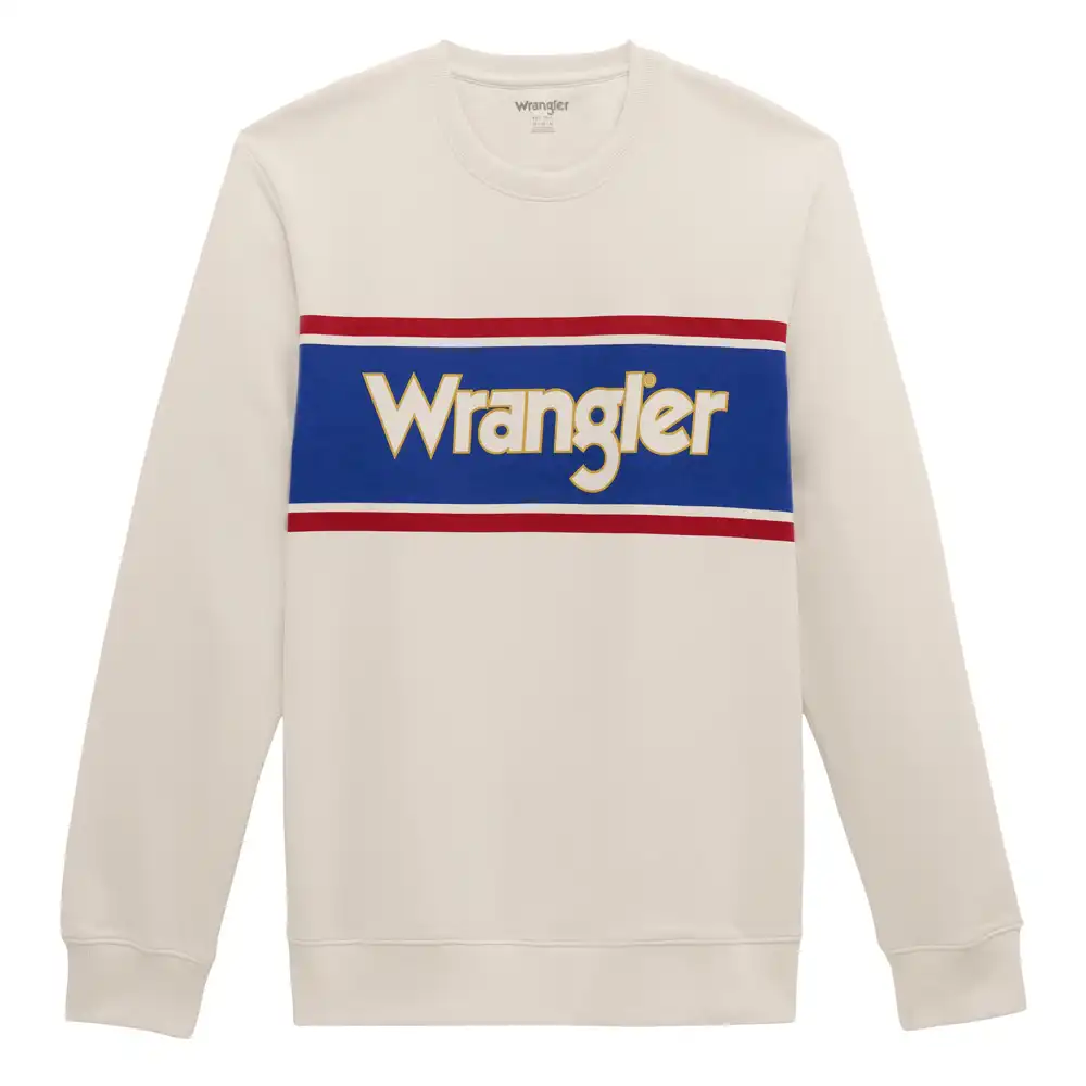 wrangler legacy logo graphic fleece sweatshirt - antique white