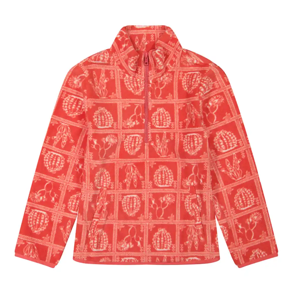 girl's printed quarter-zip fleece pullover