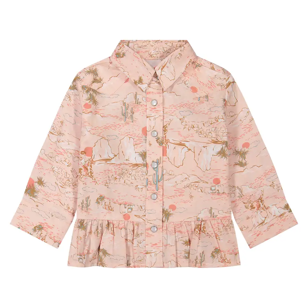 wrangler girl's snap shirt pink