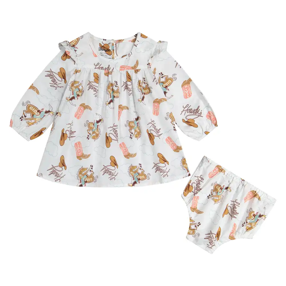 wrangler infant girl's dress white