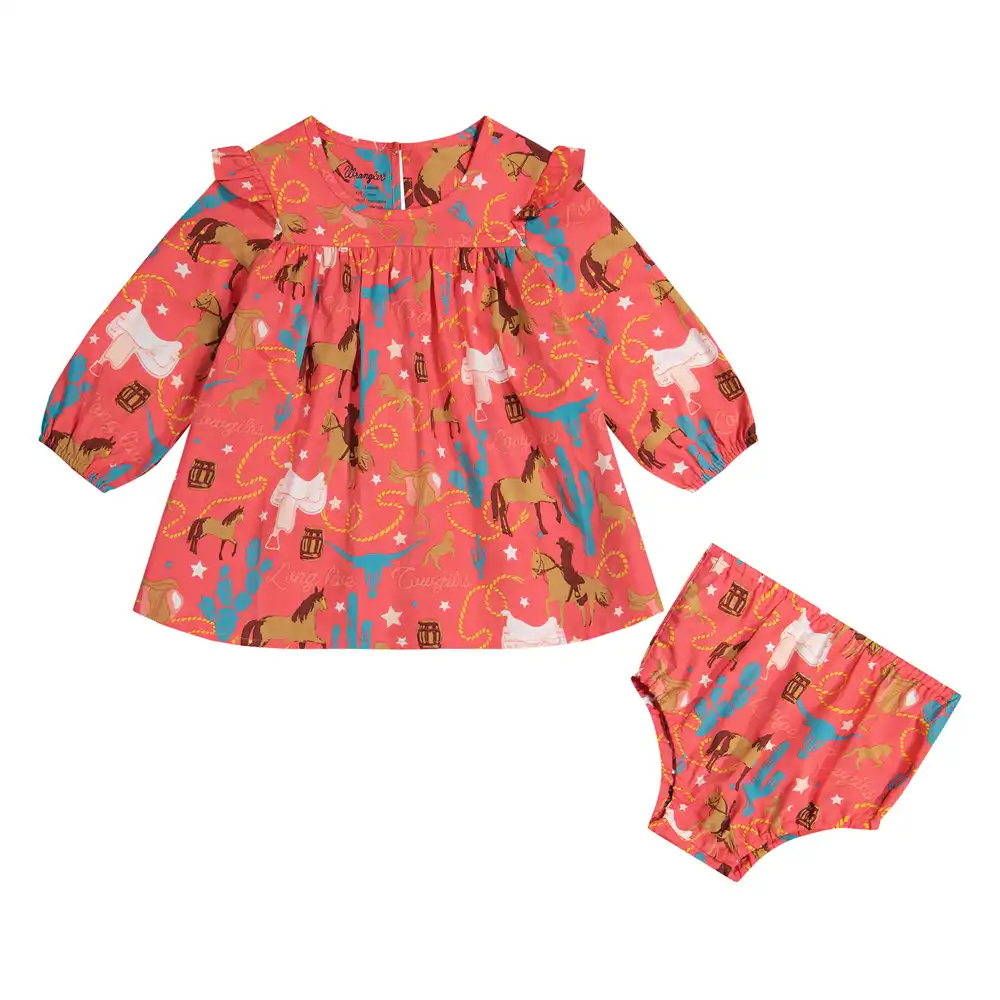 little girl's printed ruffle dress