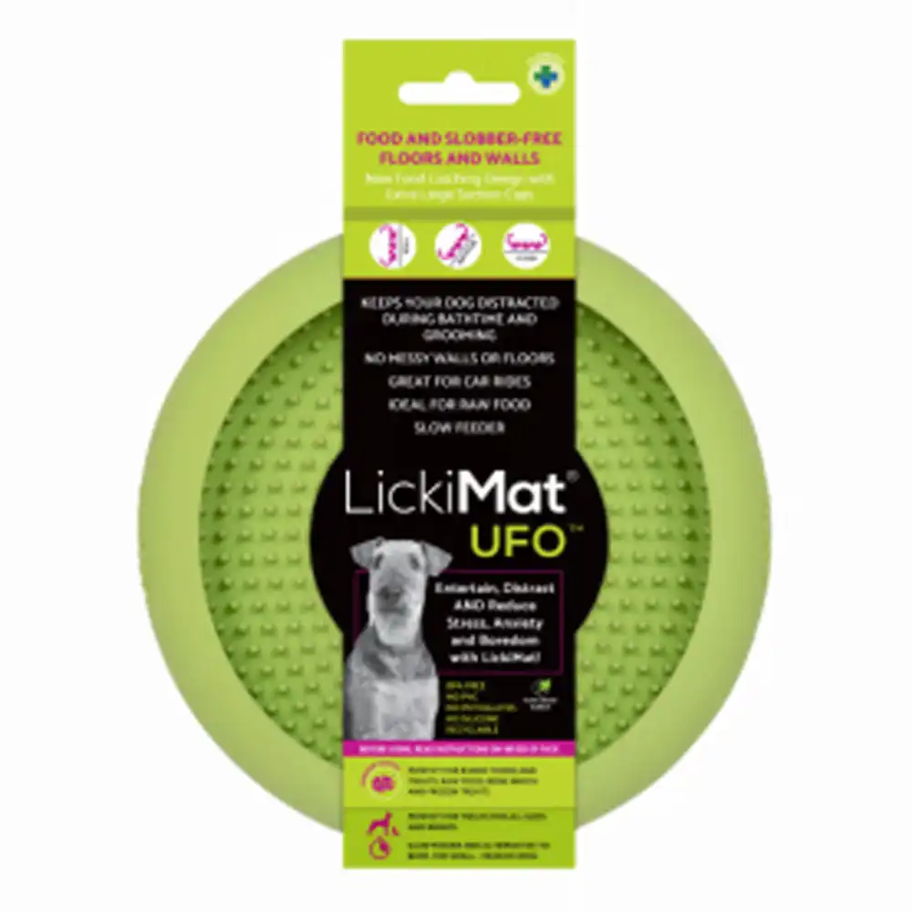 lickimat ufo dog bowl green