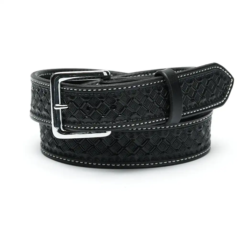 texas saddlery black waffle belt
