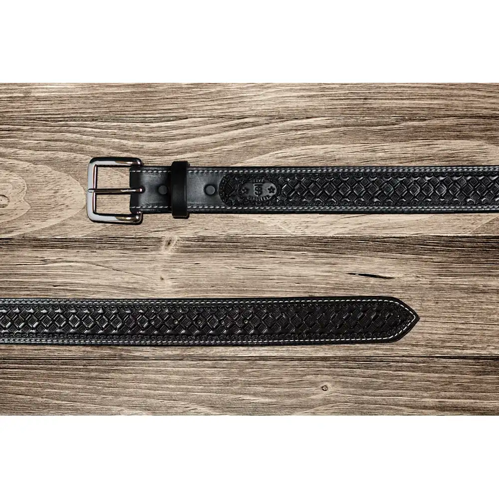 texas saddlery black waffle belt